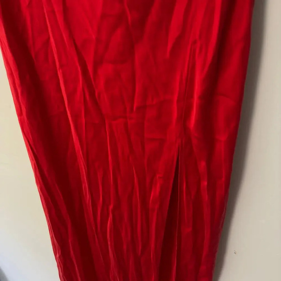 Amanda Uprichard Marla Red Halter Slip Dress Size L Cocktail Maxi Revolve - Picture 6 of 10